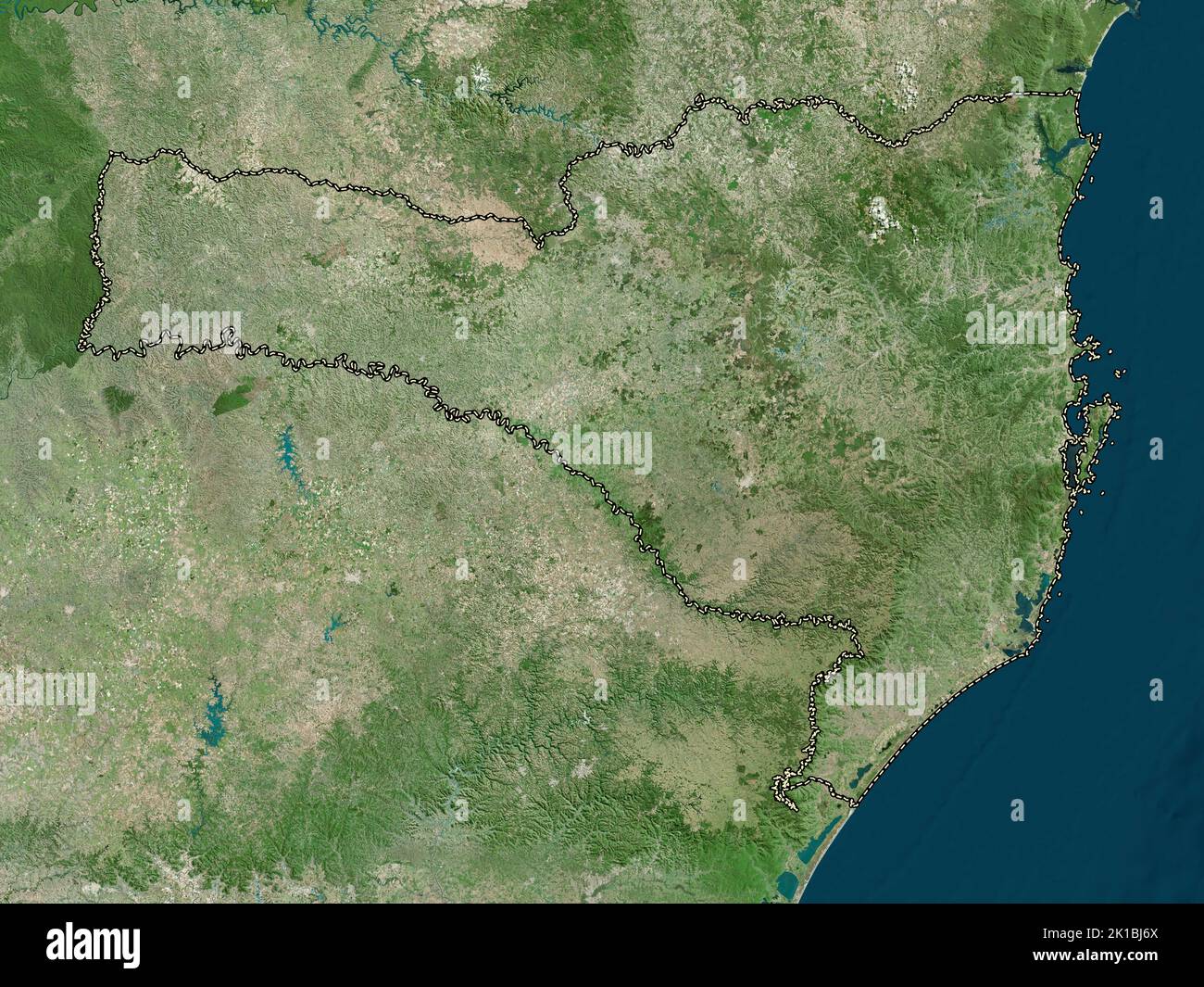 Santa Catarina, state of Brazil. High resolution satellite map Stock