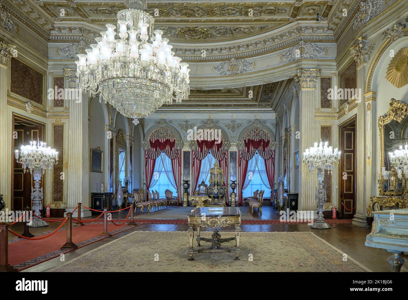 Dolmabahce sarayi museum Ottoman sultans palace in Istanbul Turkey on 14 September 2022 Stock Photo