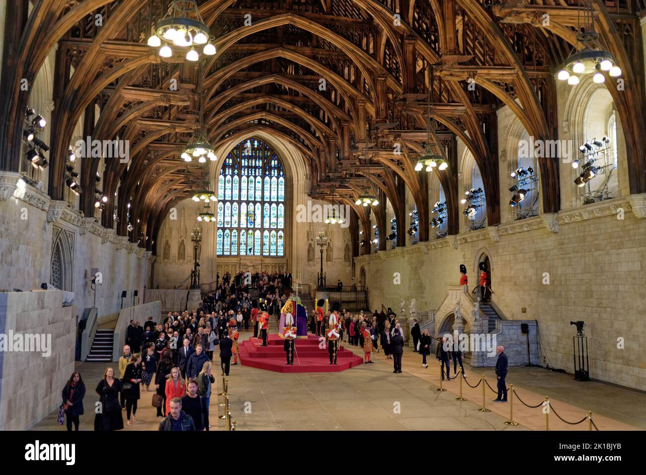 Queen Elizabeth II - Lying in State at Westminster Hall Stock Photo