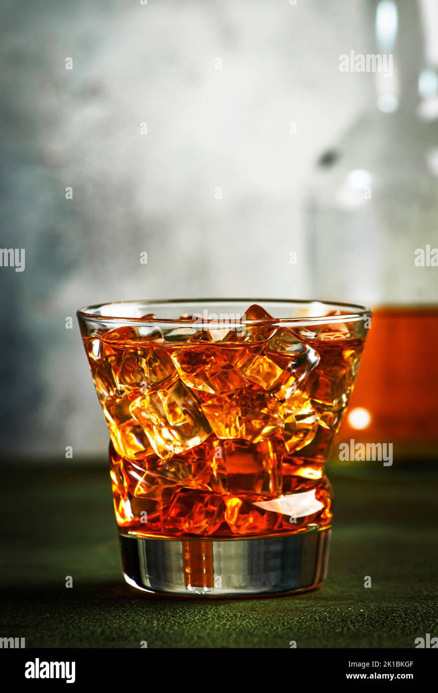 Godfather alcoholic cocktail with scotch whiskey, amaretto liqueur and