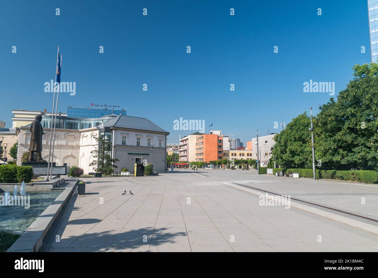 Pristina, Kosovo - June 5, 2022: Mother Teresa boulevard (Bulevardi Nene Tereza). Stock Photo