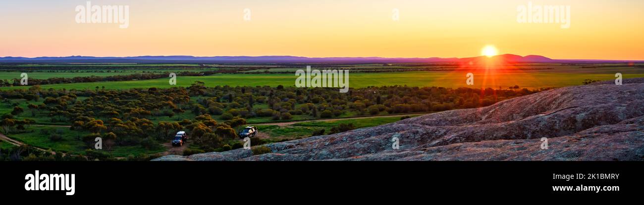 Sunset from Pildappa Rock, South Australia Stock Photo