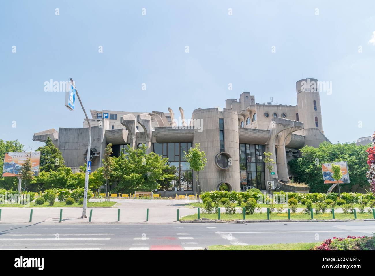 Skopje, North Macedonia - June 5, 2022: Headquarters of Post Office of Macedonia. Stock Photo