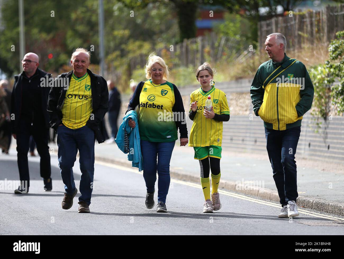 Norwich City fans arrive for the Sky Bet Championship match at Carrow Road, Norwich. Picture date: Saturday September 17, 2022. Stock Photo