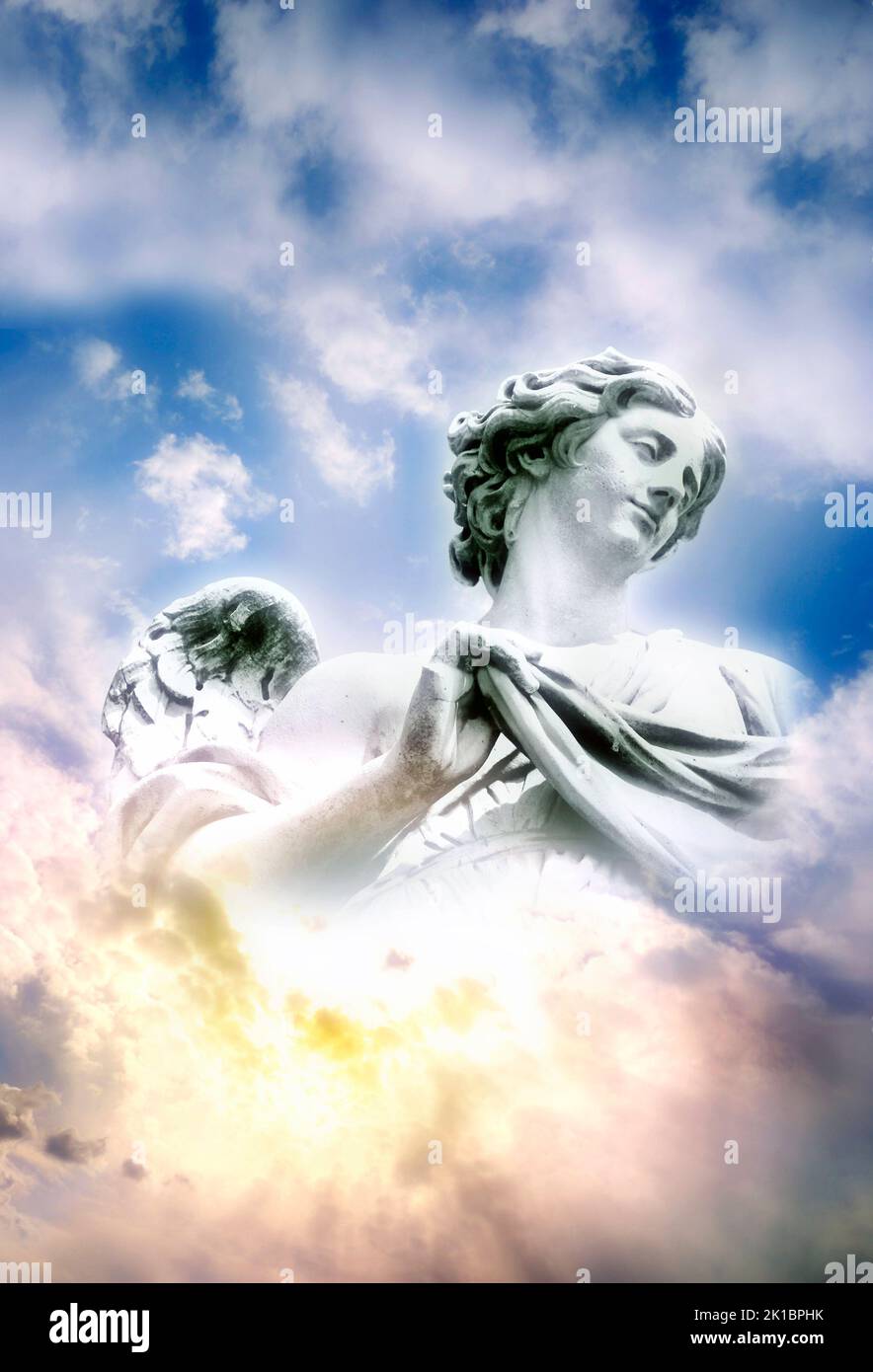 angel and mystical sky Stock Photo