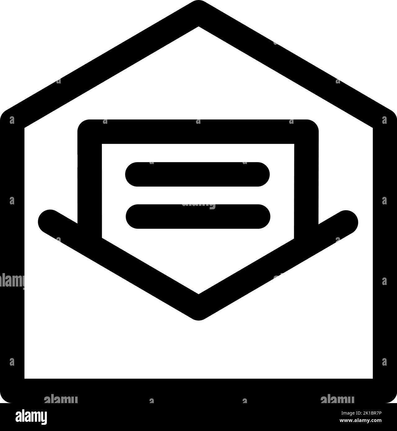 Message envelope mail, pen and paper vector logo icon. Marketing sheet of paper with text. Read document online and digital communication. Business Stock Vector