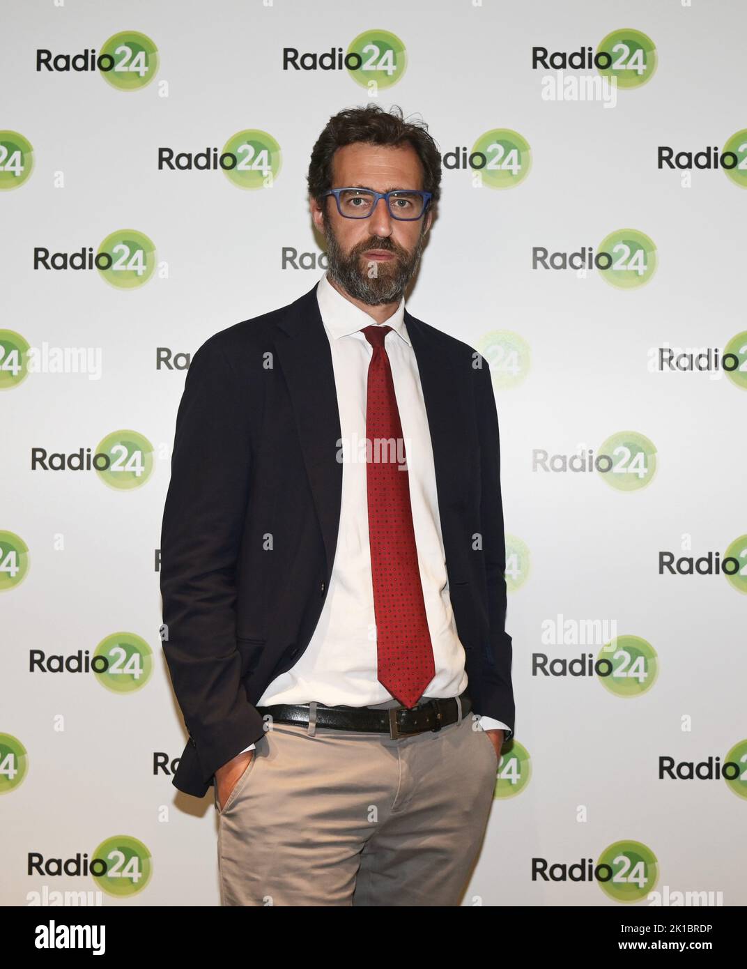 Milan, Italy Radio 24 at the Sole24Ore headquarters presents its autumn  winter 2022-23 photocall with directors, conductors In the picture: Manuel  Agnelli, Fabio Tamburini director Il Sole 24 Ore Radiocor Radio 24