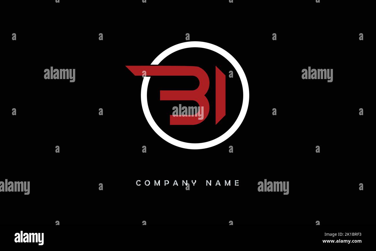 BI, IB Abstract Letters Logo Monogram Stock Vector