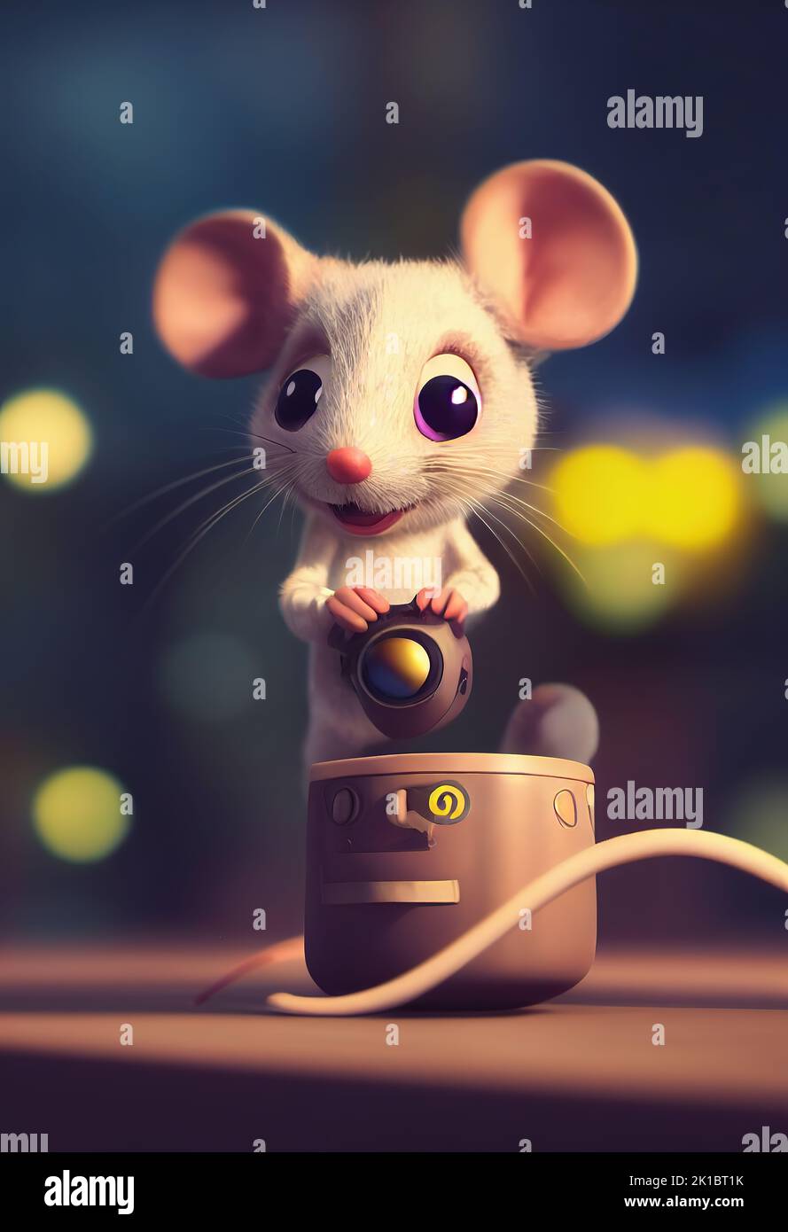 A vertical 3D rendering of a cute mouse character bri Stock Photo - Alamy