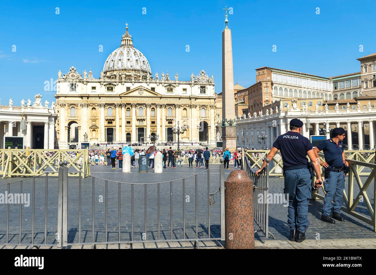Rome, police officers at the entrance of St. Peter's Square Stock Photo