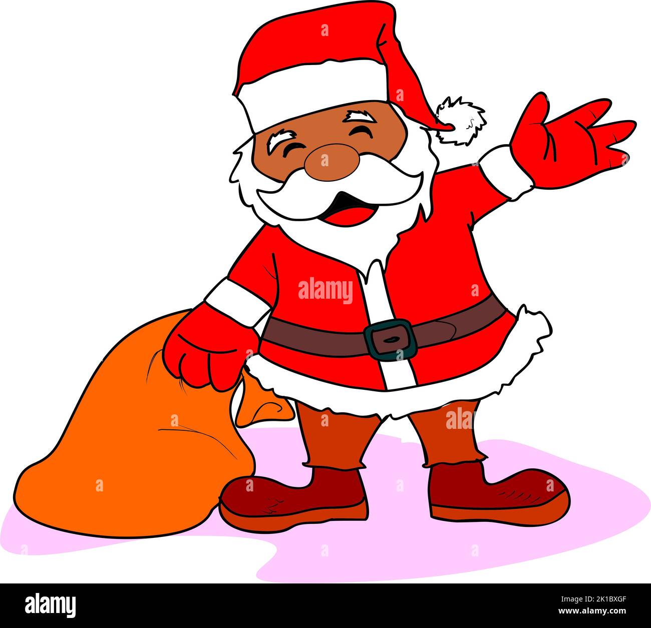 Santa claus with a bag of gift Stock Photo - Alamy