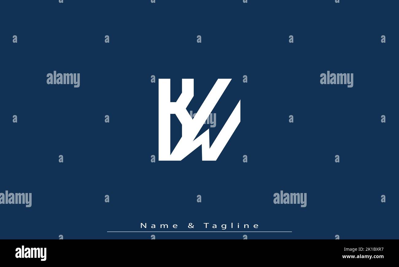 Alphabet letters Initials Monogram logo KW , WK Stock Vector