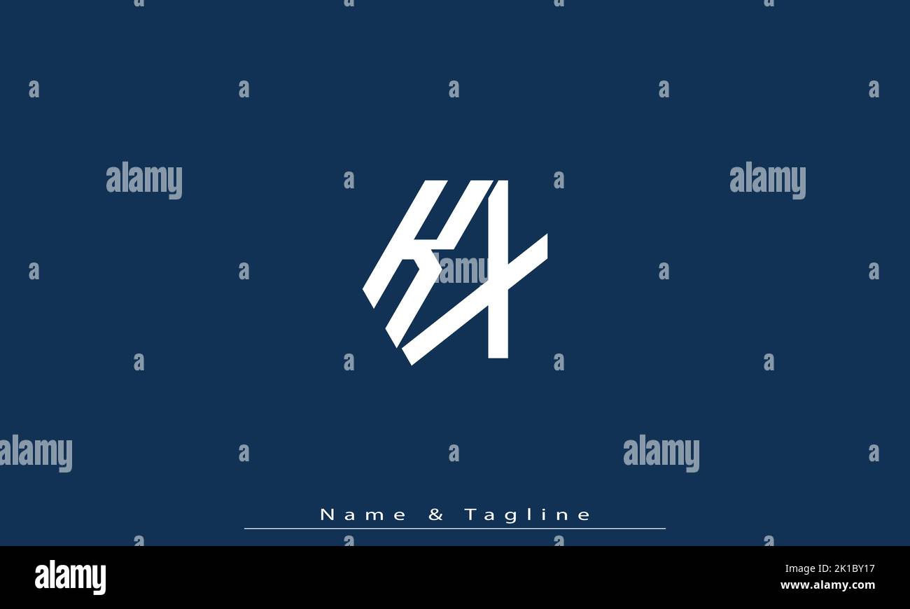 Alphabet letters Initials Monogram logo KX , XK Stock Vector