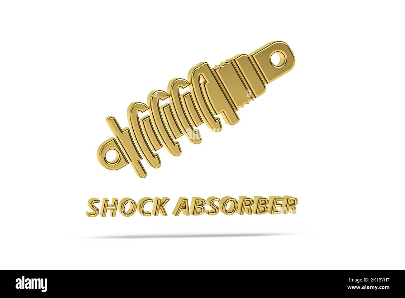 Golden 3d damper icon isolated on white background - 3d render Stock ...