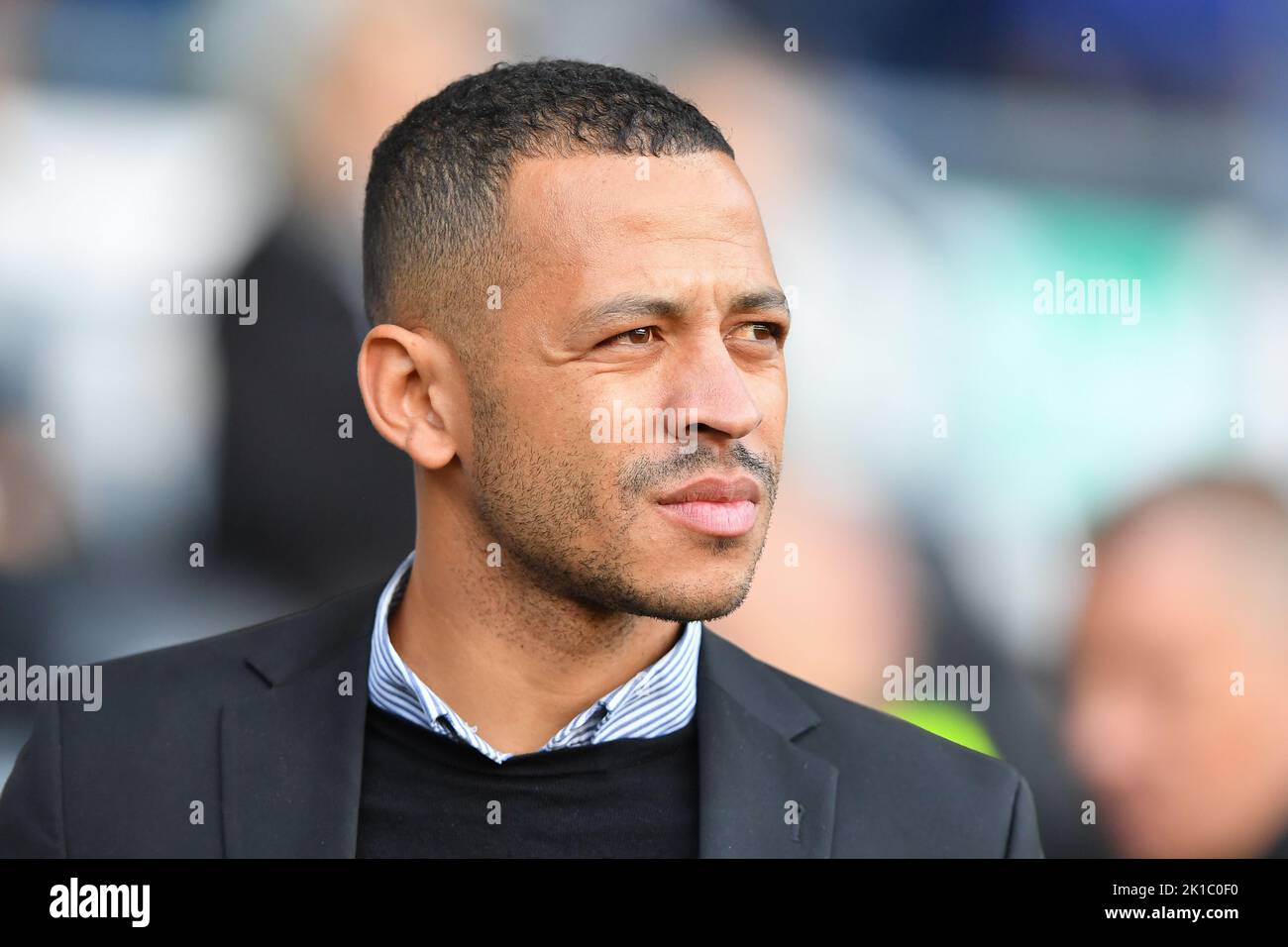 Liam Rosenior, manager of Derby County during the Sky Bet League 1 match between Derby County and Wycombe Wanderers at Pride Park, Derby on Saturday 17th September 2022. Stock Photo
