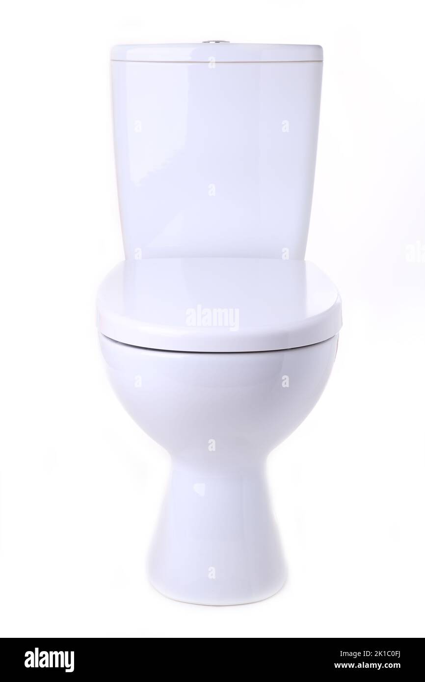 Toilet bowl isolated on a white background Stock Photo - Alamy