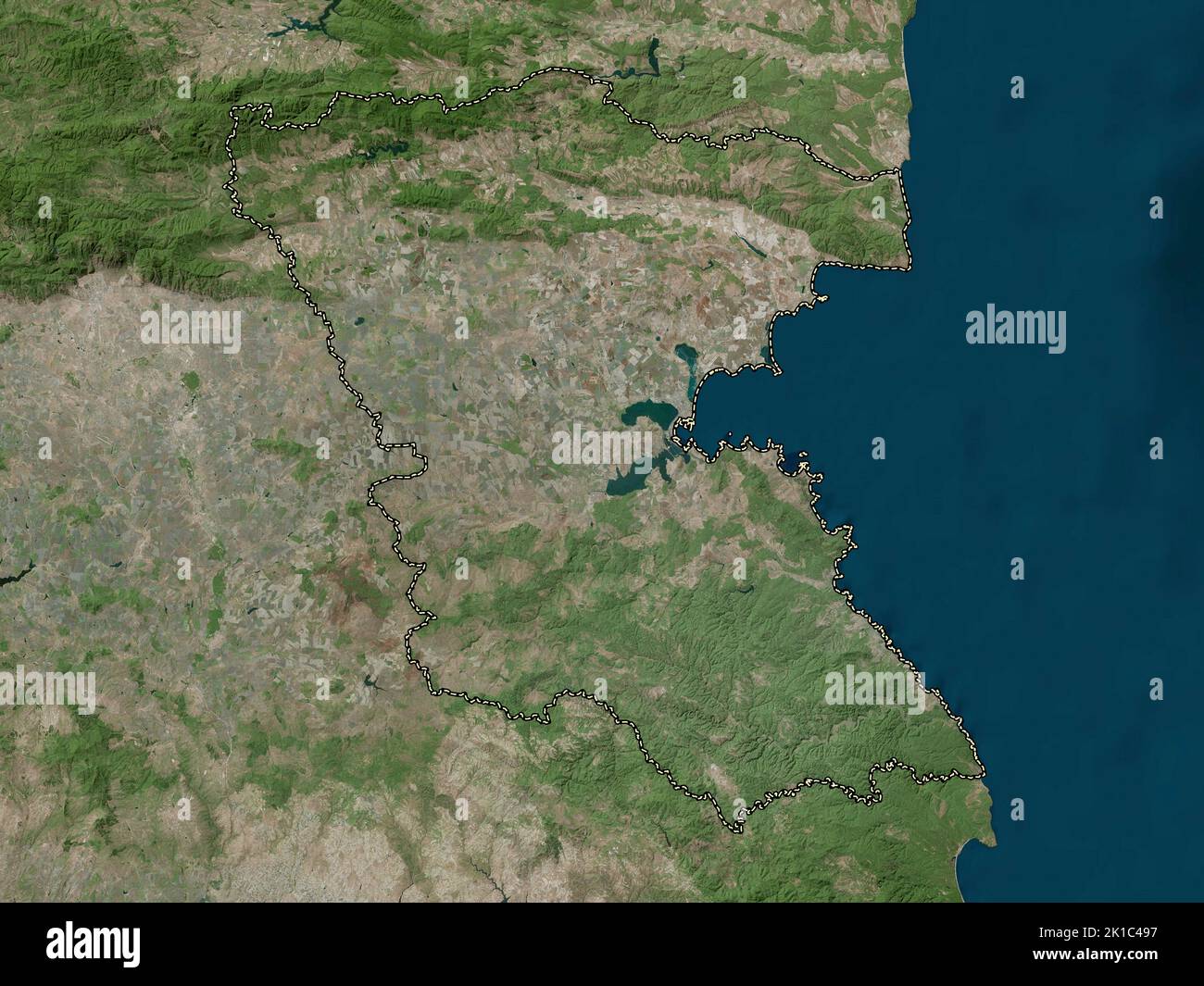 Burgas, province of Bulgaria. High resolution satellite map Stock Photo ...