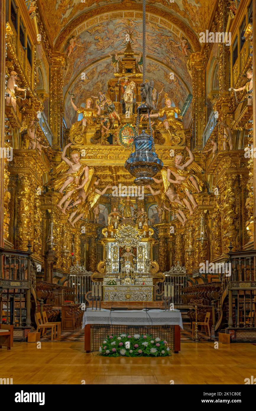 Cathedral Santiago de Compostela Interior Spain Stock Photo