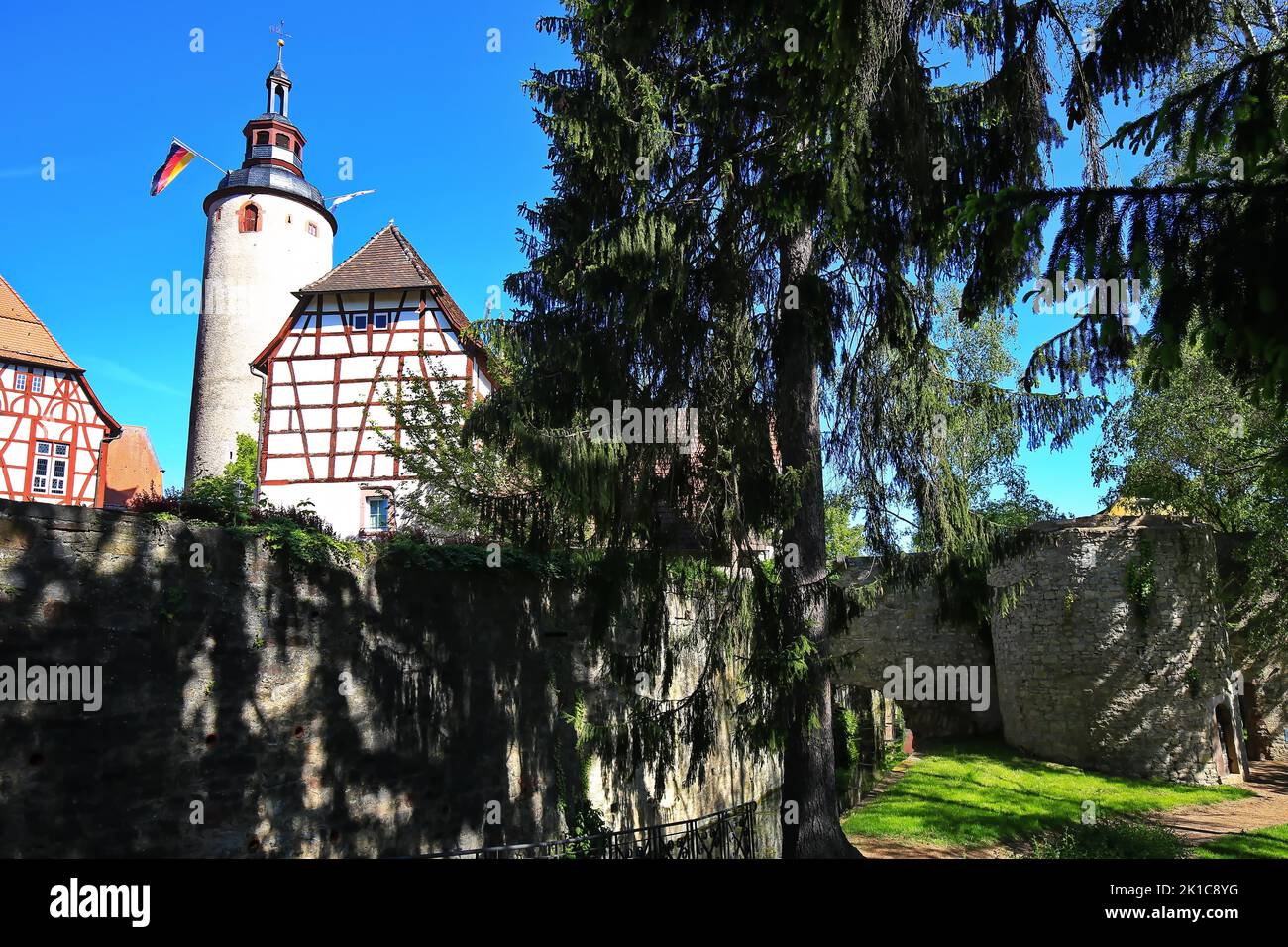 Old historic building in Tauberbischofsheim, Main-Tauber district ...