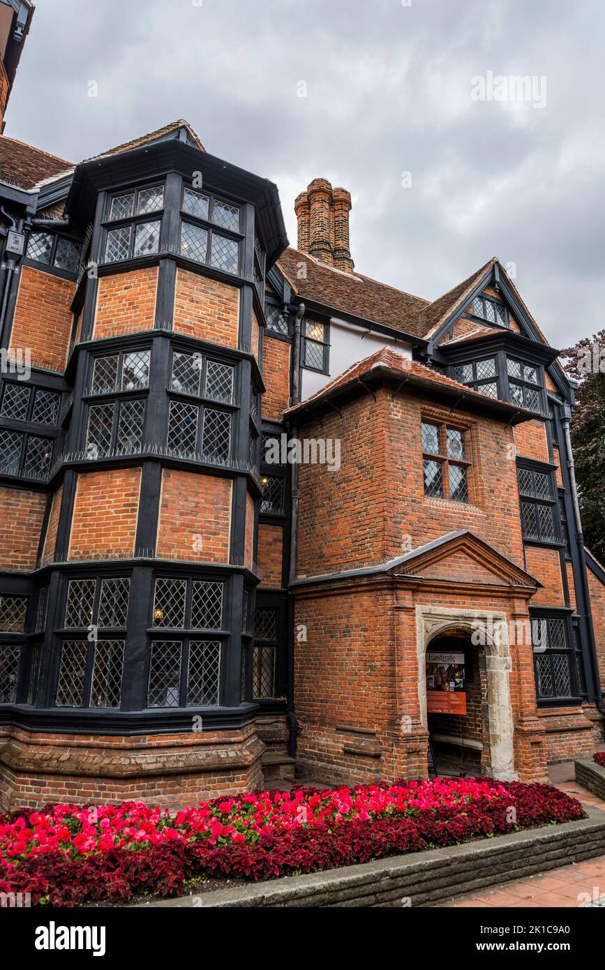 Eastgate House, a Grade I listed Elizabethan townhouse notable for its association with author Charles Dickens, now it is a Dickens Museum, Rochester, Kent, England, UK Stock Photo