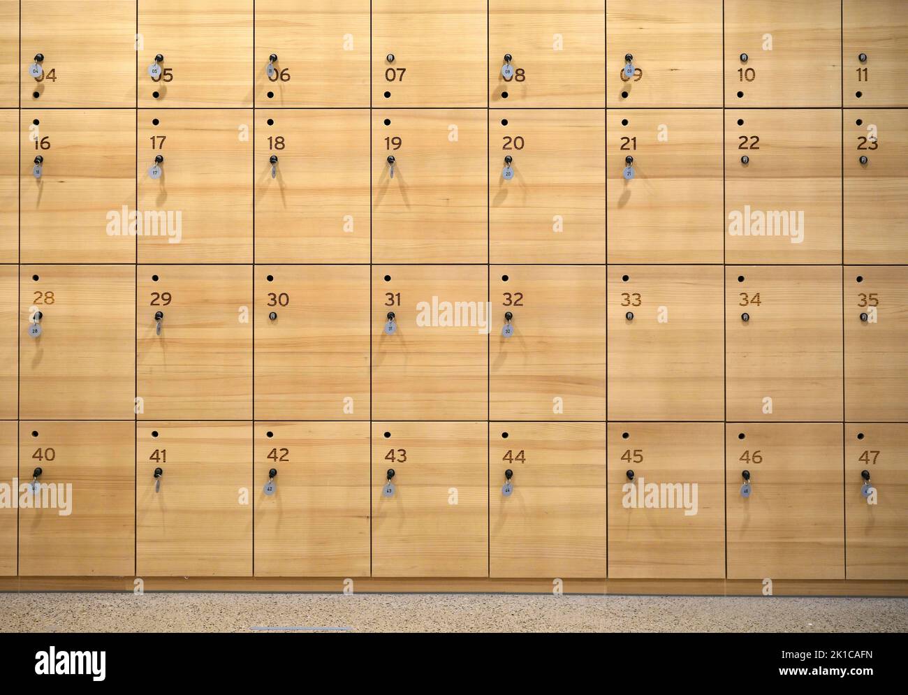 Lockers, Northern Black Forest nature Park Centre, Ruhestein, Black Forest National Park, Baden-Wuerttemberg, Germany Stock Photo