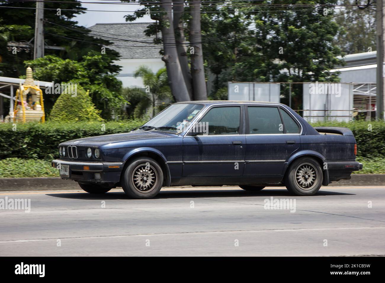 CHIANG MAI, THAILAND -DECEMBER 12 2017:  Private car, BMW 318I. On road no.1001, 8 km from Chiangmai city. Stock Photo