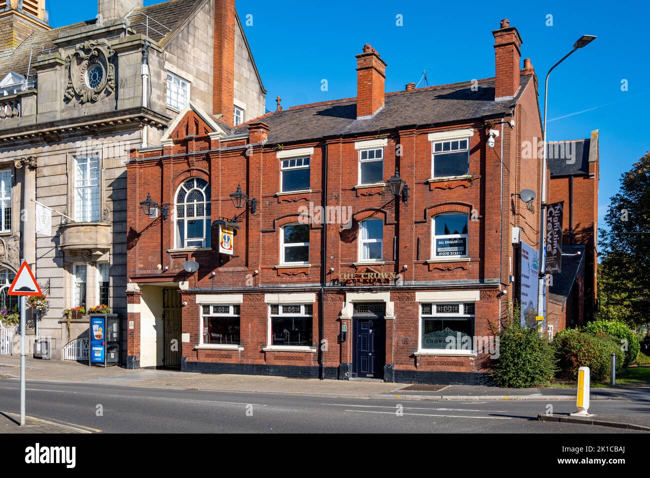 Crown pub in town centre of Crewe Cheshire UK Stock Photo