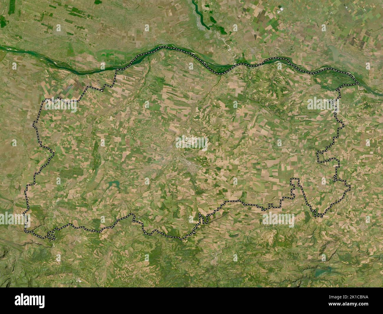 Pleven, province of Bulgaria. Low resolution satellite map Stock Photo
