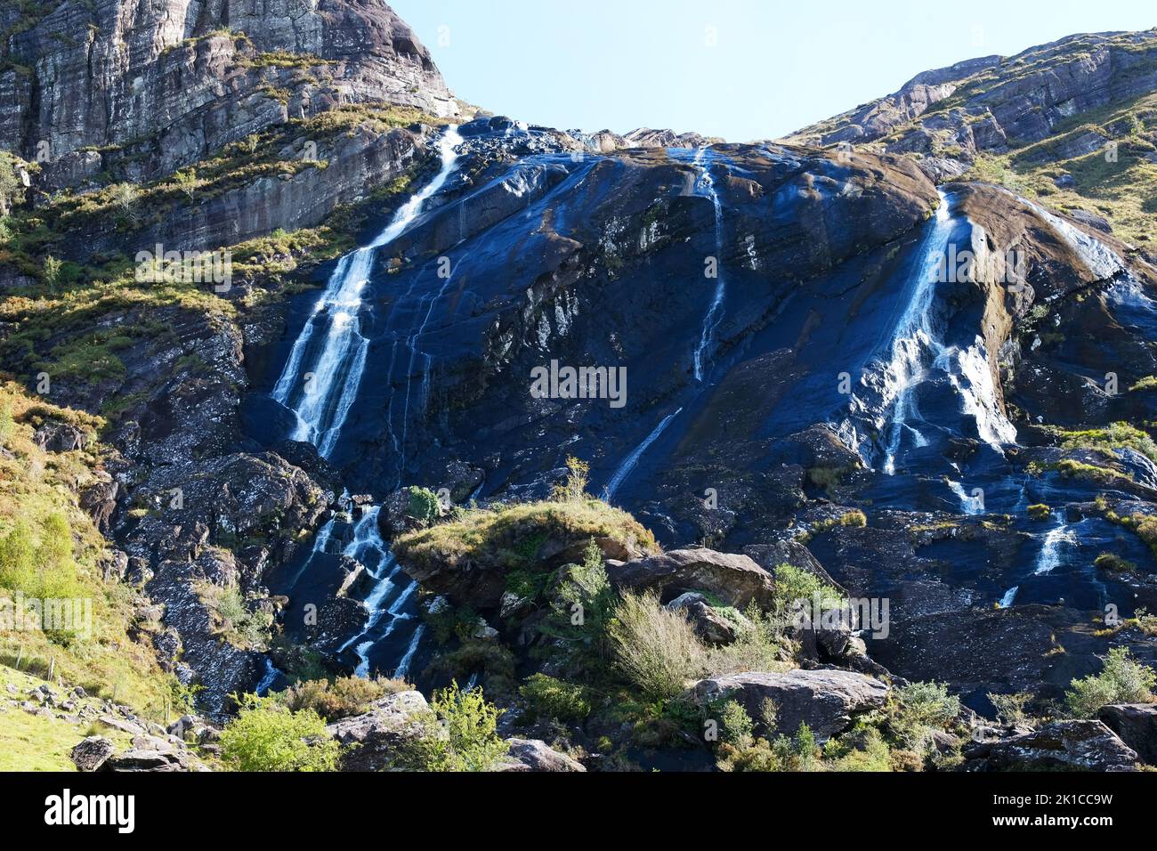 The waterfall at Gleninchaquin Park, County Kerry, Ireland - John Gollop Stock Photo