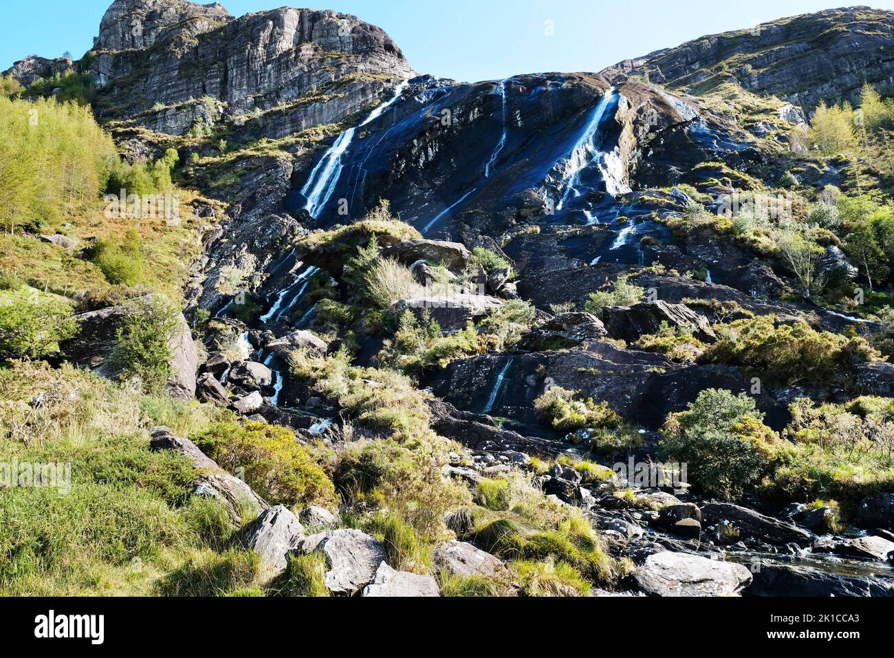 The waterfall at Gleninchaquin Park, County Kerry, Ireland - John Gollop Stock Photo