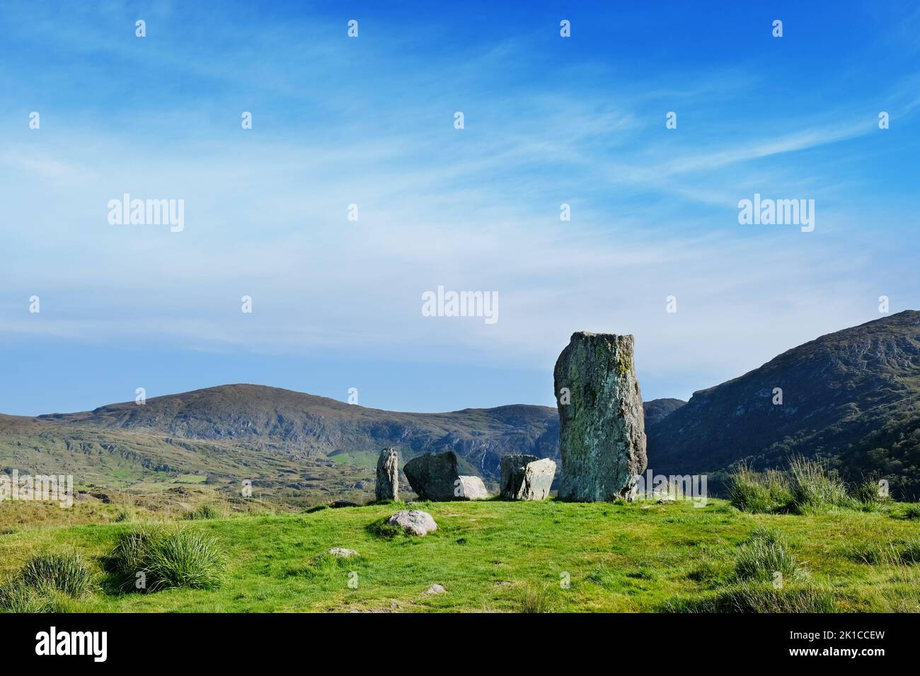 Uragh Stone Circle, Gleninchaquin Park, County Kerry, Ireland - John Gollop Stock Photo