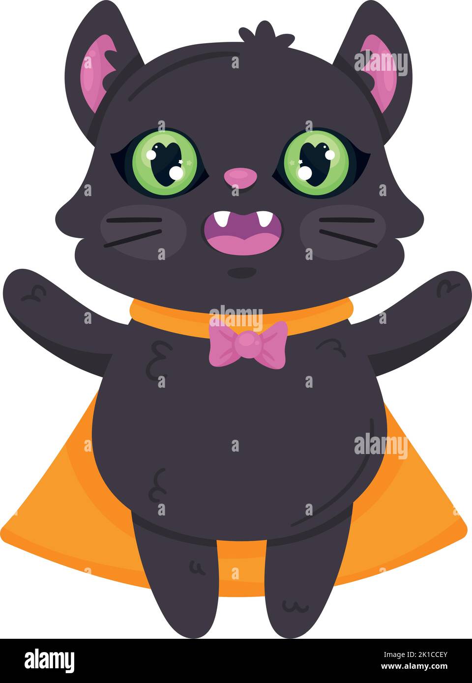 halloween cat with dracula cape character Stock Vector Image & Art - Alamy
