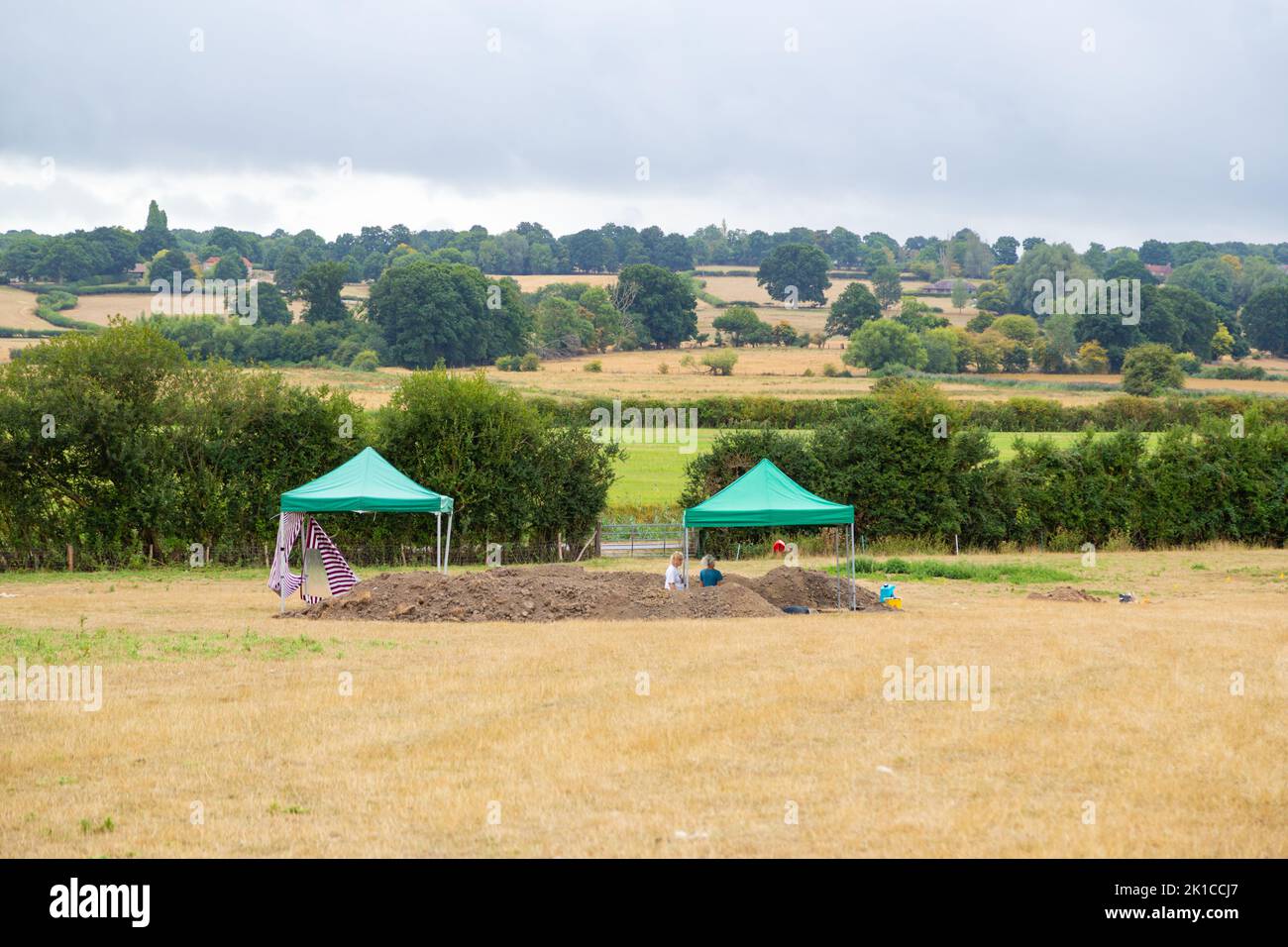 An archaeological dig at Smallhythe Place in Kent. Believed to be the site of a 15th century shipyard where boats for King Henry VIII were built. Stock Photo