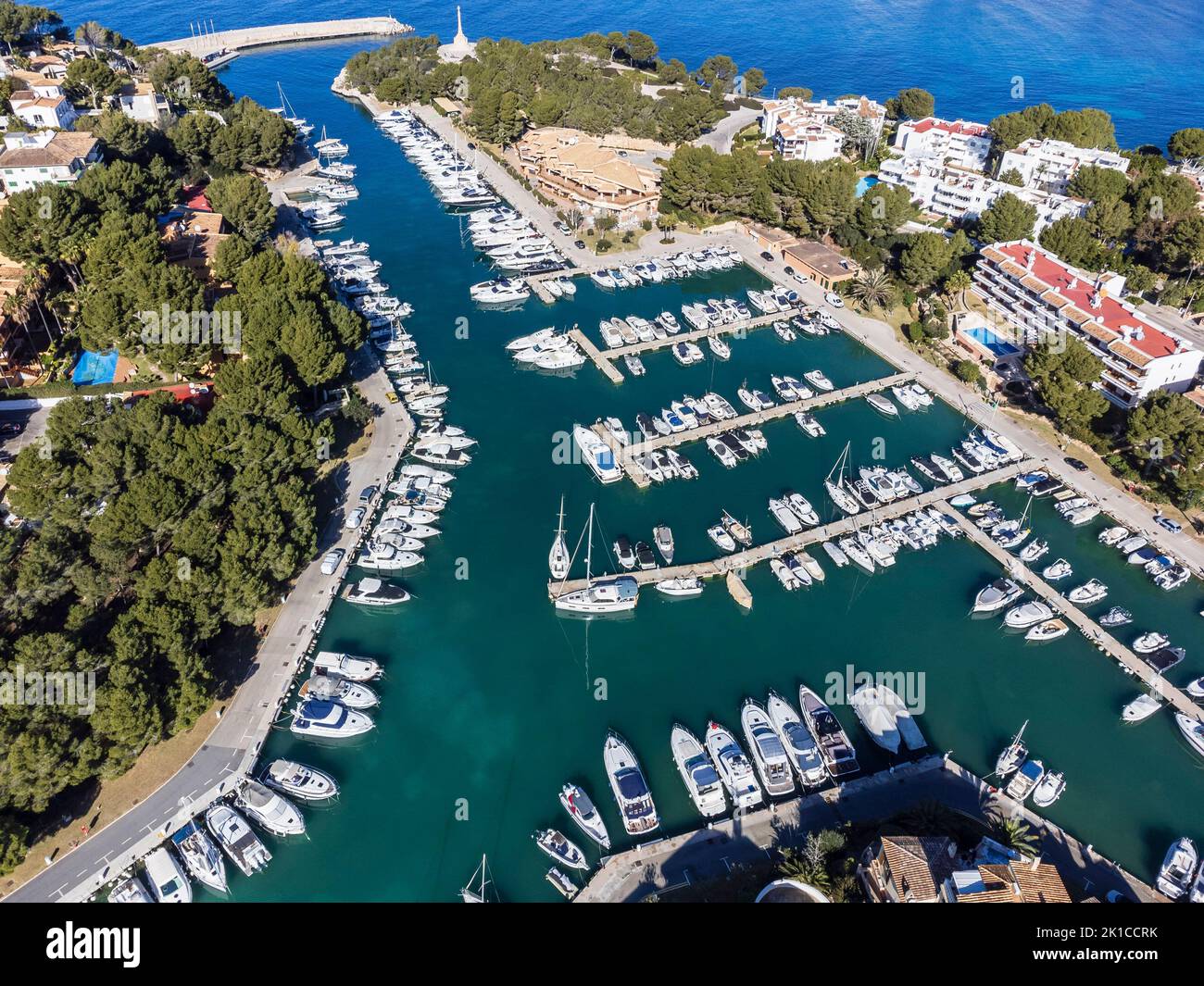 Club Náutico Santa Ponça, Santa Ponsa, Calviá, Mallorca, Balearic Islands, Spain. Stock Photo