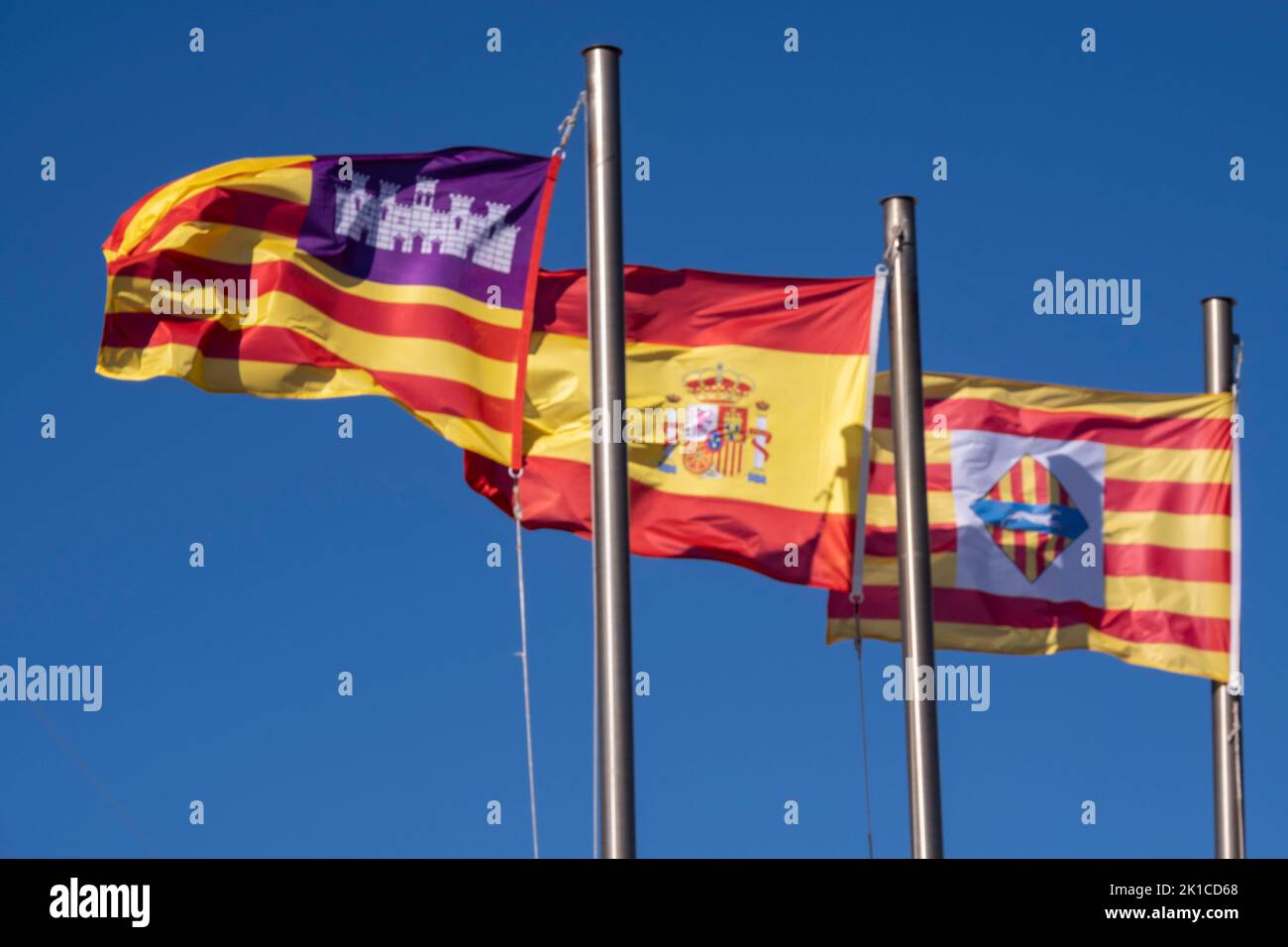 Flags of the spanish autonomous communities hi-res stock photography ...