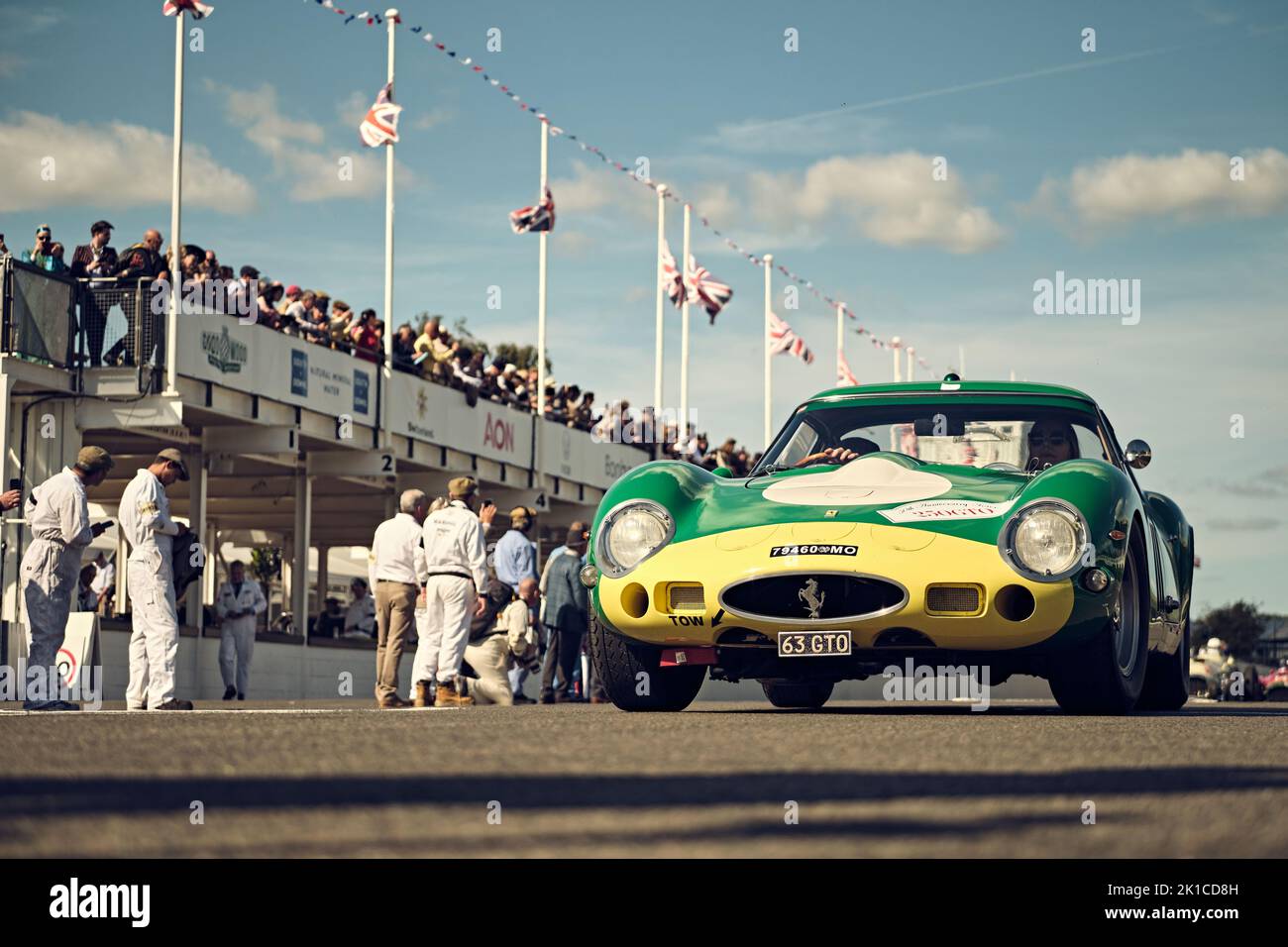 Goodwood, Chichester, UK. 17th Sept, 2022. British Formula One legend Sir Jackie Stewart drives a Ferrari GTO during the 2022 Goodwood Revival (Photo by Gergo Toth / Alamy Live News) Stock Photo