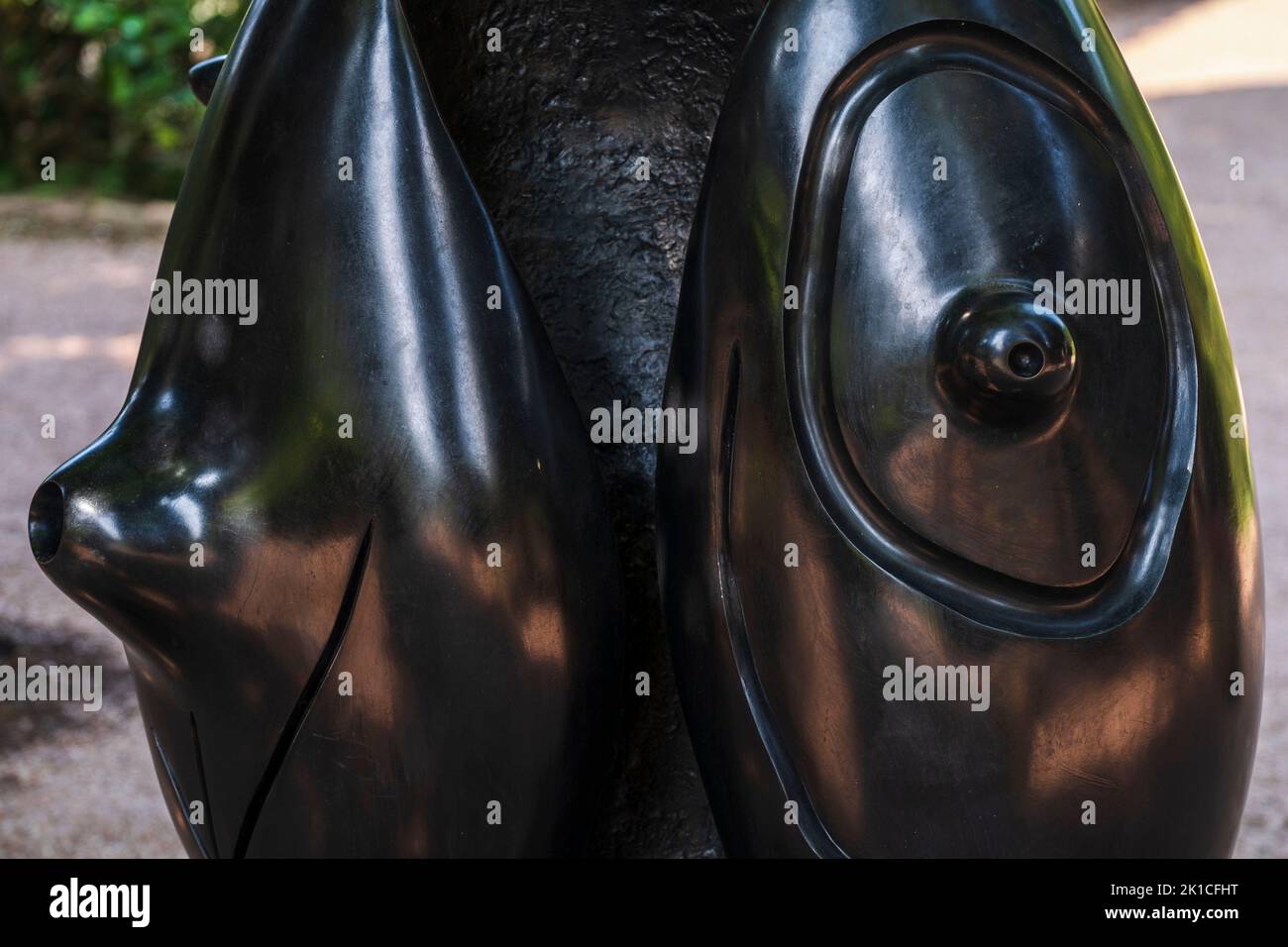 Joan Miró (Spanish, 18931983), Conque ,1976, lost wax cast bronze, Marivent garden, Palma, Majorca. Stock Photo