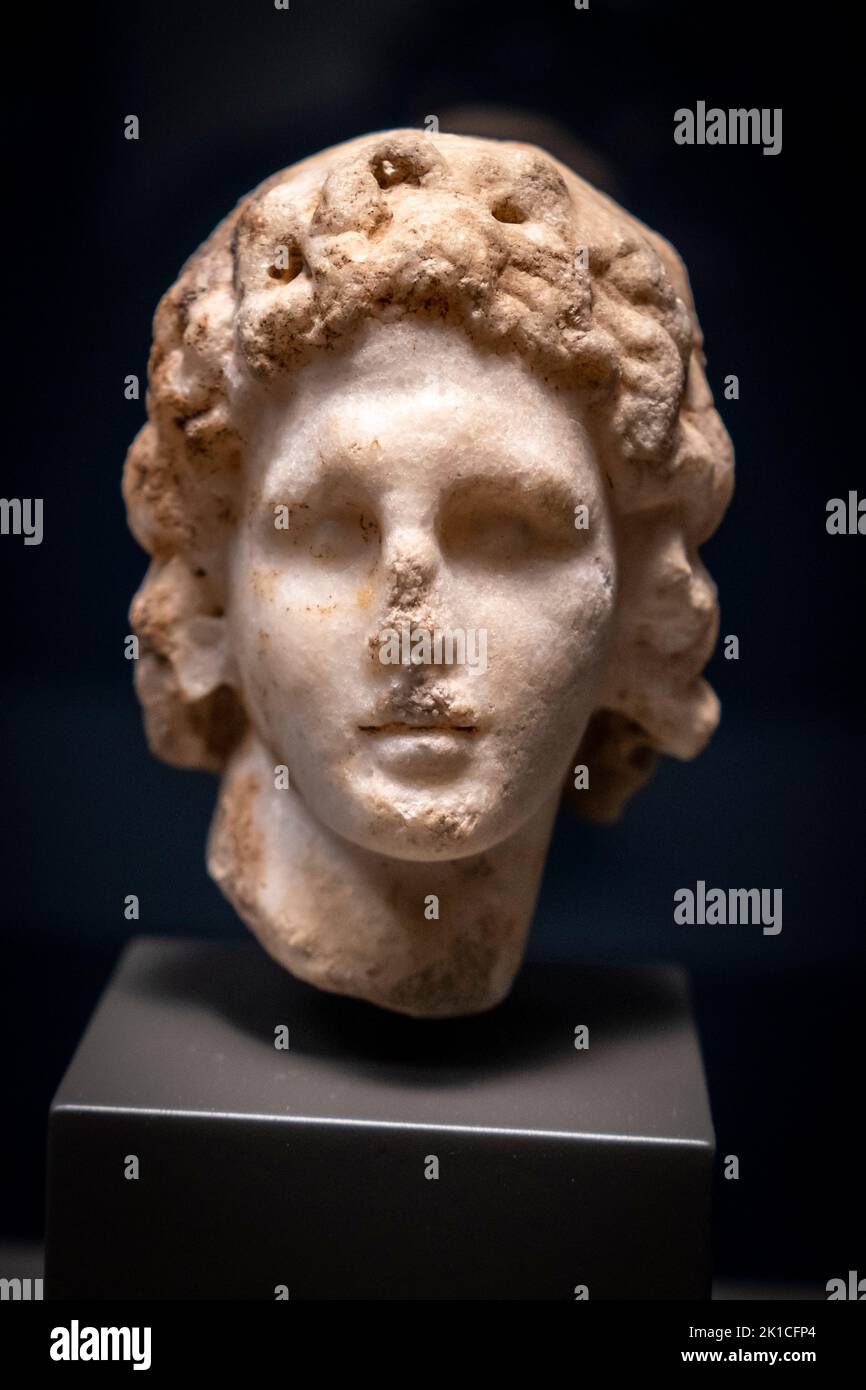 head of Alexander the Great, marble, Macedonian dynasty, reign of Alexander the Great, granite