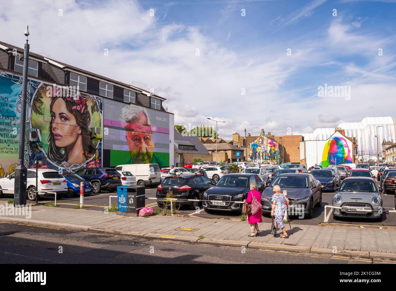 Southend City Jam event. Street artists displaying their skills at 60