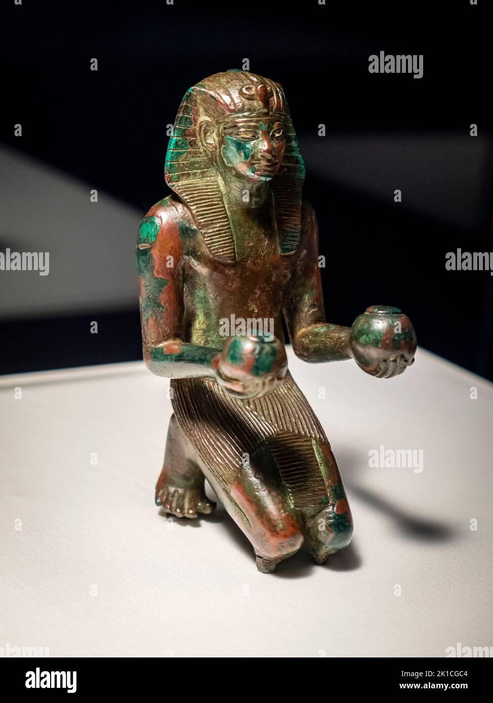 statuette of pharaoh Tutmosis IV, bronze, eighteenth dynasty reigning Tutmosis IV, Egypt, collection of the British Museum. Stock Photo