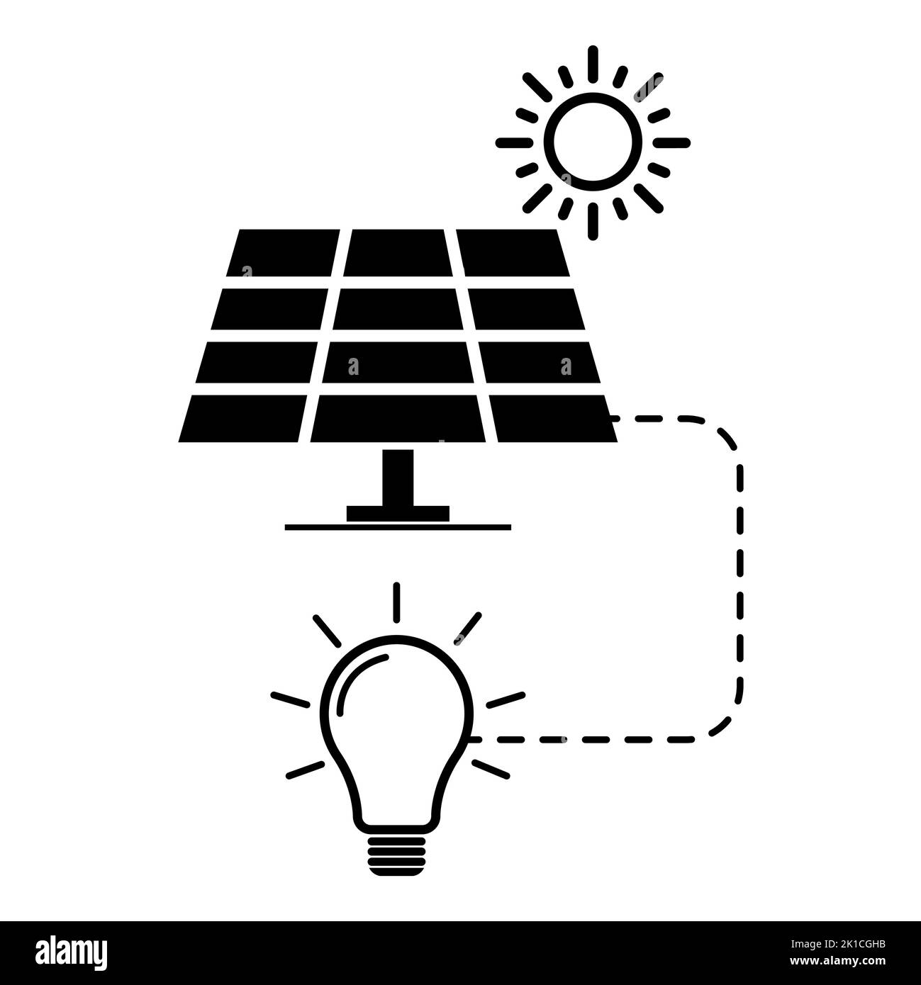 Solar panel icon, green power technology, ecology alternative energy