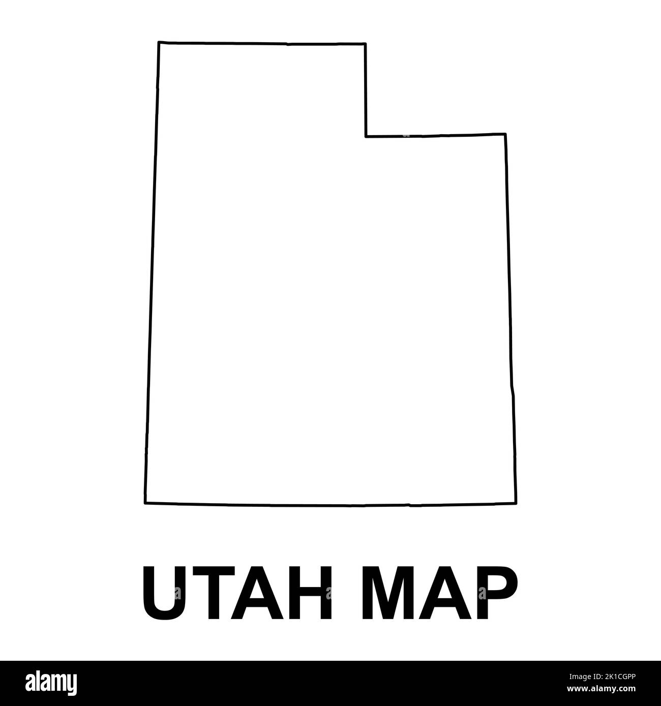 Utah map shape, united states of america. Flat concept icon symbol