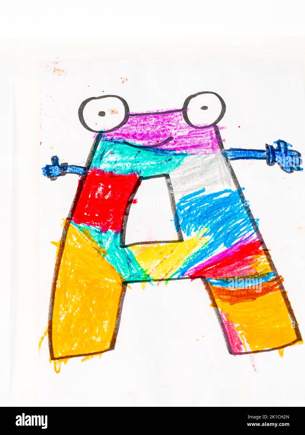 A letter, colored children's design letter, Majorca, Balearic Islands, Spain Stock Photo