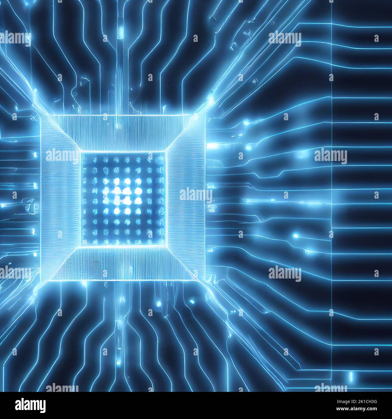 Central computer processors CPU concept. AI generated computer graphics. 3D rendering. Stock Photo