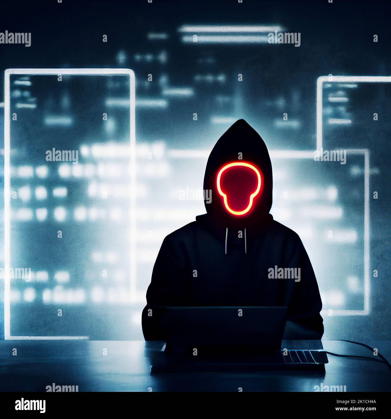 Cyber security concept. AI generated computer graphics. 3D rendering. Stock Photo