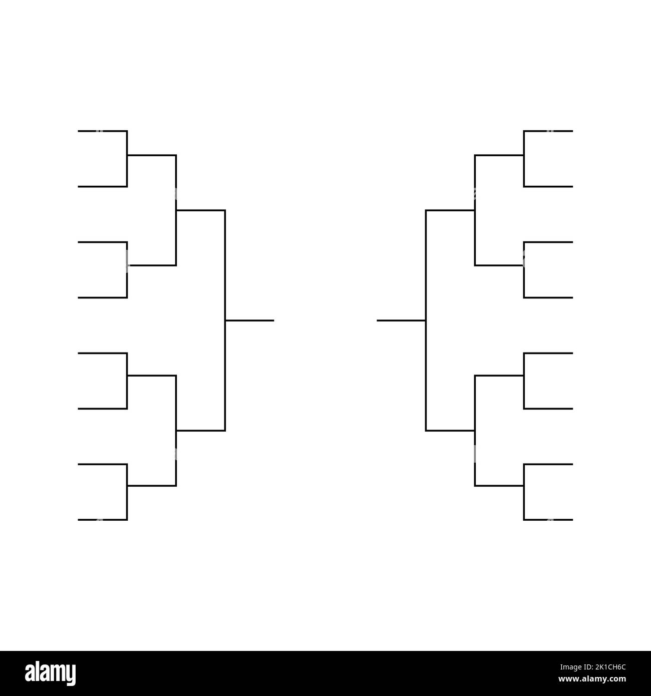 Set of Bracket sport tournament, blank elimination event sign, playoff match vector illustration . Stock Vector