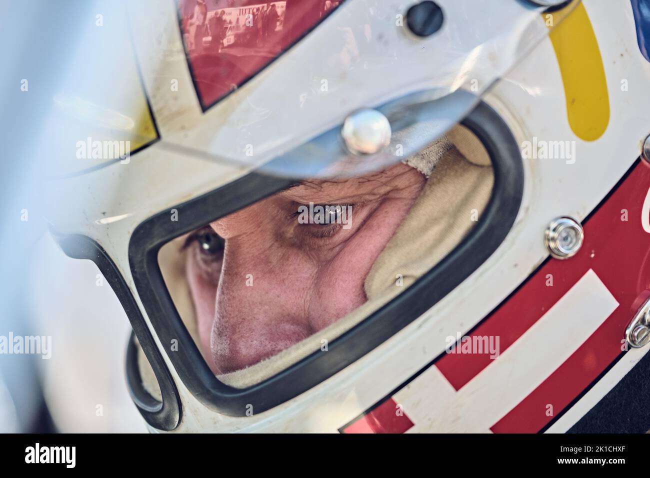 Goodwood, Chichester, UK. 17th Sept, 2022. Danish 24 Hours of Le Mans winner Tom Kristensen during the 2022 Goodwood Revival (Photo by Gergo Toth / Alamy Live News) Stock Photo