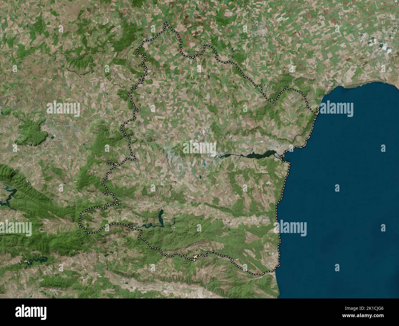 Varna, province of Bulgaria. High resolution satellite map Stock Photo