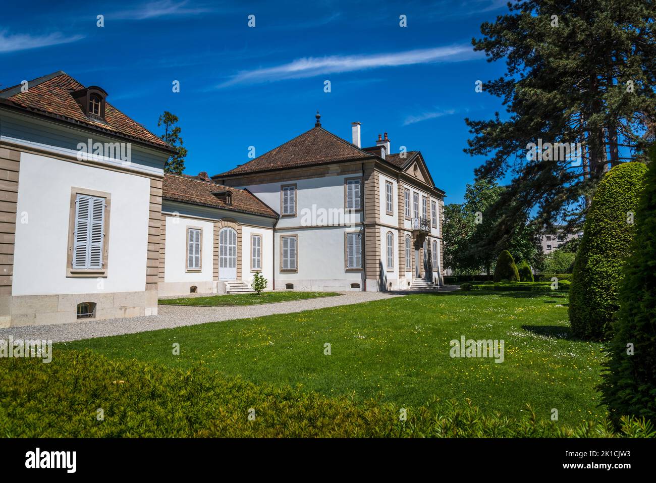 Voltaire Institute and Museum, the house where celebrated writer lived between 1755 and 1760, Geneva, Switzerland Stock Photo