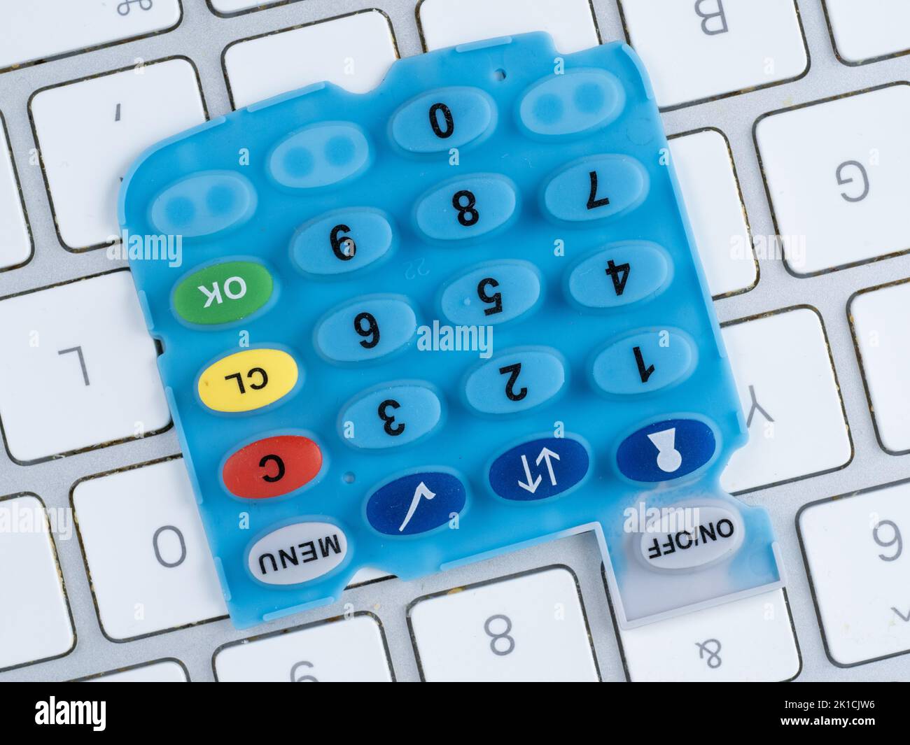 financial institution keypad on a computer keyboard Stock Photo